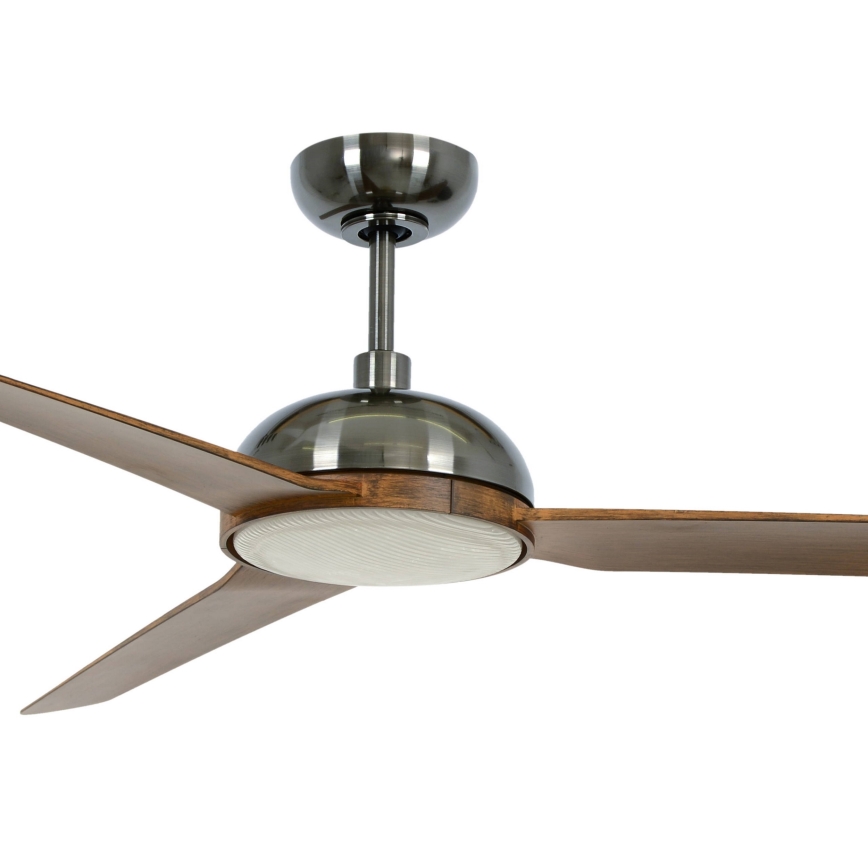 Lucci air 213301- LED Hämardatav laeventilaator UNIONE 1xGX53/12W/230V pruun/läikiv kroom + kaugjuhtimispult