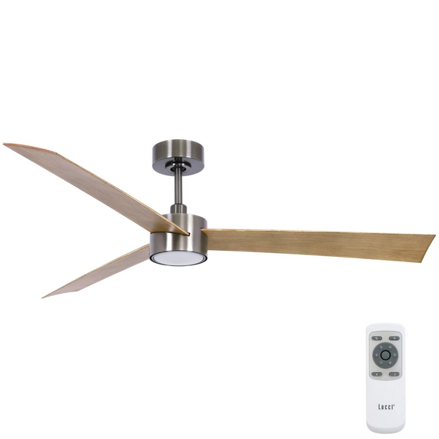 Lucci air 21610449 - LED Hämardatav laeventilaator CLIMATE 1xGX53/12W/230V pruun/läikiv kroom + kaugjuhtimispult