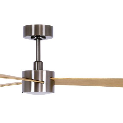 Lucci air 21610449 - LED Hämardatav laeventilaator CLIMATE 1xGX53/12W/230V pruun/läikiv kroom + kaugjuhtimispult