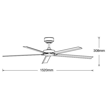 Lucci air 21616149 - Laeventilaator MONZA IP55 must + kaugjuhtimispult
