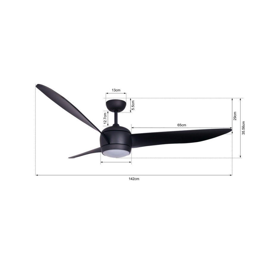 Lucci air 512910 - LED Laeventilaator AIRFUSION NORDIC LED/20W/230V must + kaugjuhtimispult