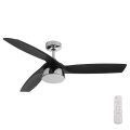 Lucci air 513072 - LED-hämardatav laeventilaator BRONX LED/18W/230V 3000/4000/6000K must/läikiv kroom pr. 132 cm + kaugjuhtimispult