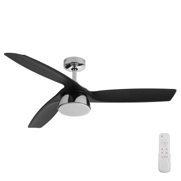 Lucci air 513072 - LED-hämardatav laeventilaator BRONX LED/18W/230V 3000/4000/6000K must/läikiv kroom pr. 132 cm + kaugjuhtimispult