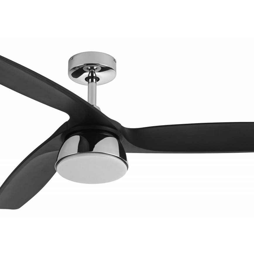 Lucci air 513072 - LED-hämardatav laeventilaator BRONX LED/18W/230V 3000/4000/6000K must/läikiv kroom pr. 132 cm + kaugjuhtimispult