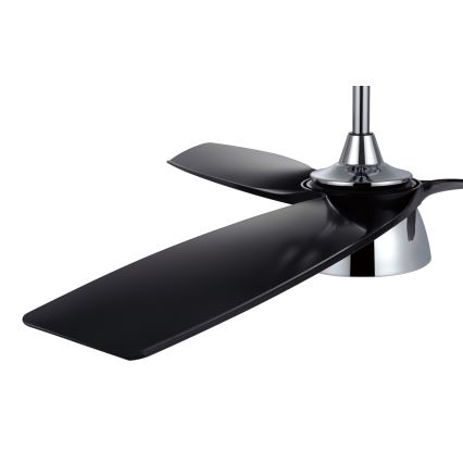 Lucci air 513072 - LED-hämardatav laeventilaator BRONX LED/18W/230V 3000/4000/6000K must/läikiv kroom pr. 132 cm + kaugjuhtimispult
