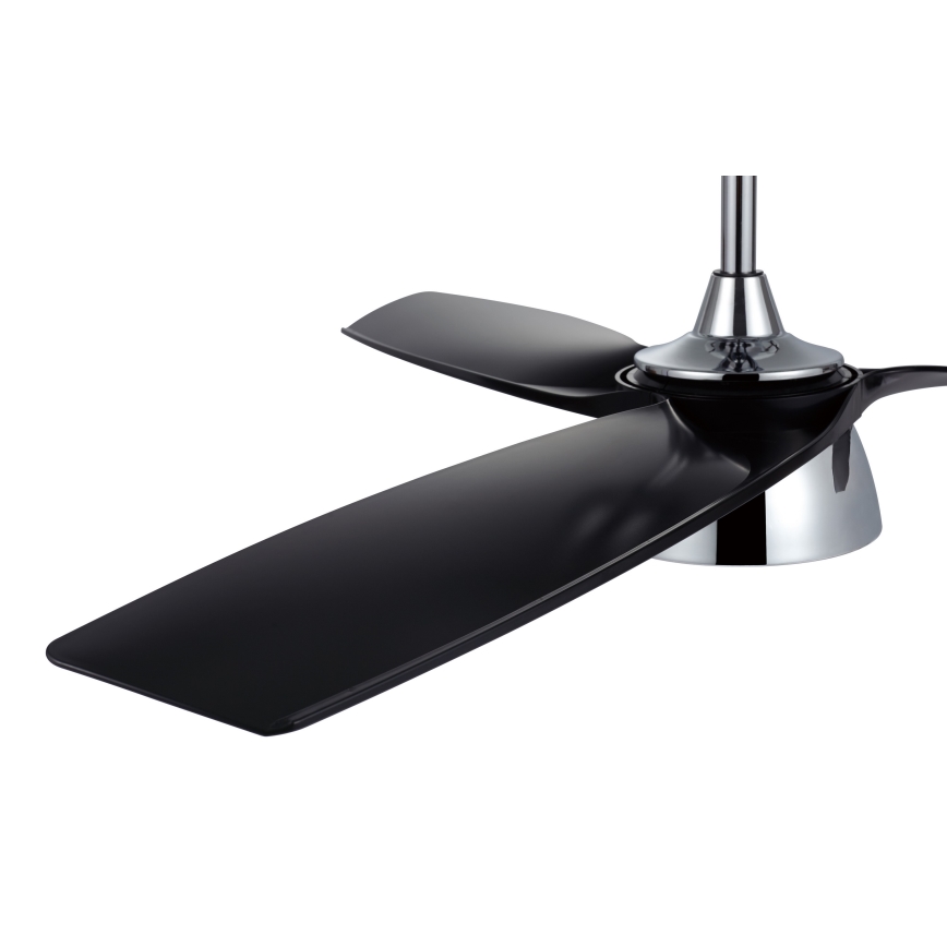 Lucci air 513072 - LED-hämardatav laeventilaator BRONX LED/18W/230V 3000/4000/6000K must/läikiv kroom pr. 132 cm + kaugjuhtimispult