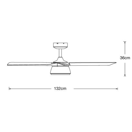 Lucci air 513072 - LED-hämardatav laeventilaator BRONX LED/18W/230V 3000/4000/6000K must/läikiv kroom pr. 132 cm + kaugjuhtimispult
