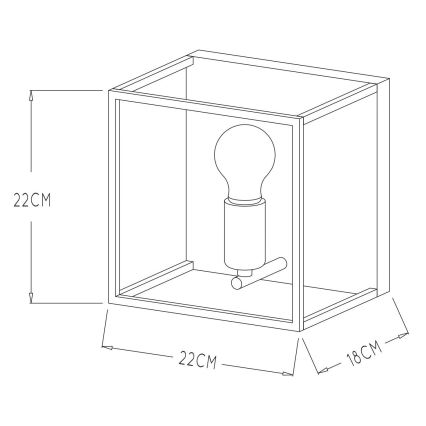 Lucide 00224/01/30 - Seinavalgusti RUBEN 1xE27/40W/230V