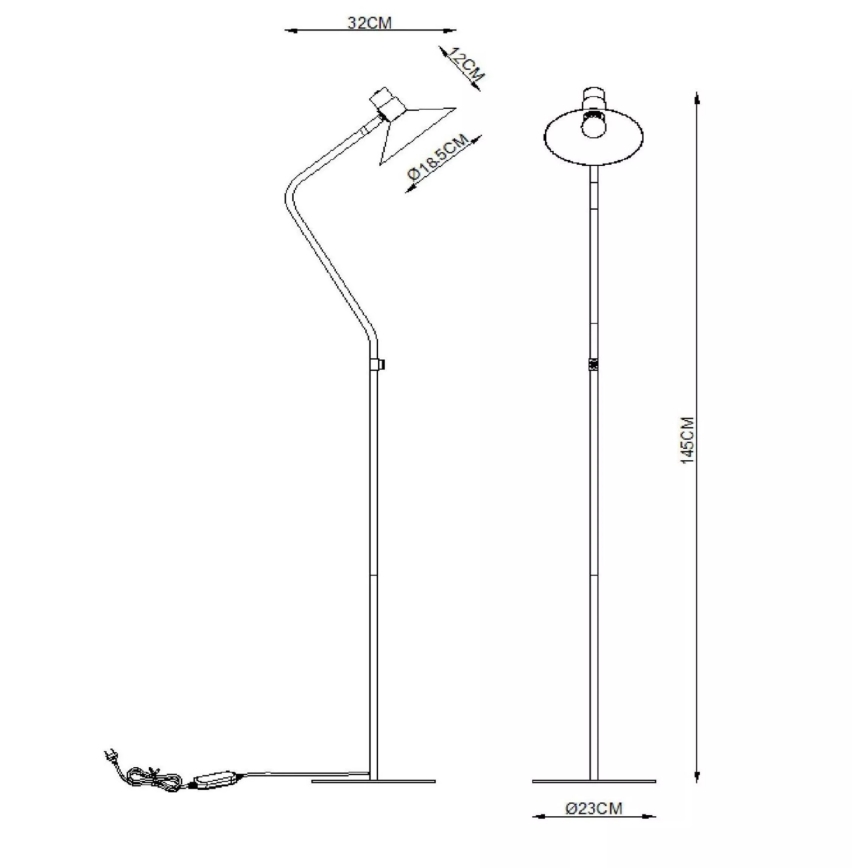 Lucide 05728/01/30 - Hämardatav põrandalamp PEPIJN 1xE14/40W/230V