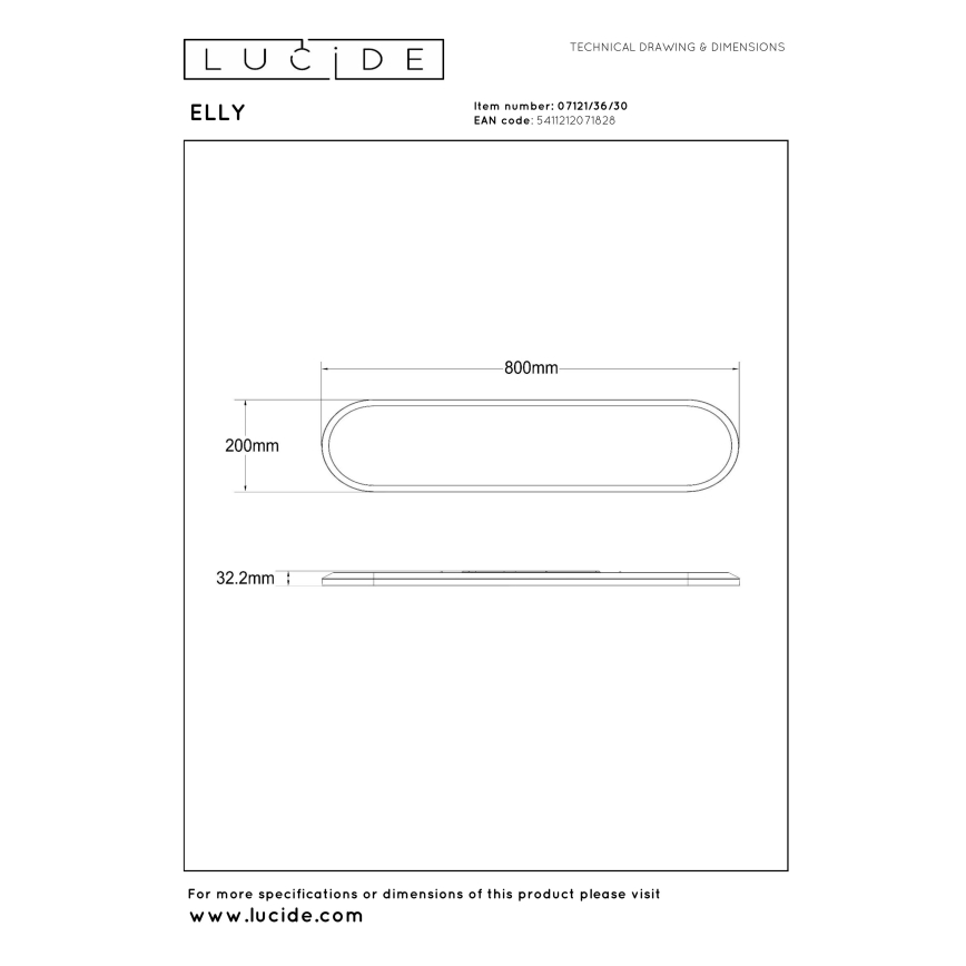 Lucide 07121/36/30 - LED hämardatav laelamp ELLY LED/36W/230V 2700/3300/4000K