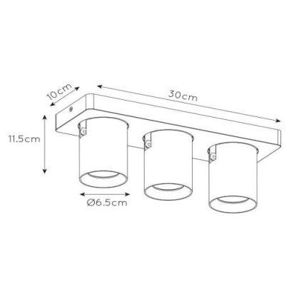 Lucide 09929/15/30 - LED Hämardatav kohtvalgusti NIGEL 3xGU10/5W/230V 2200-3000K must CRI 95