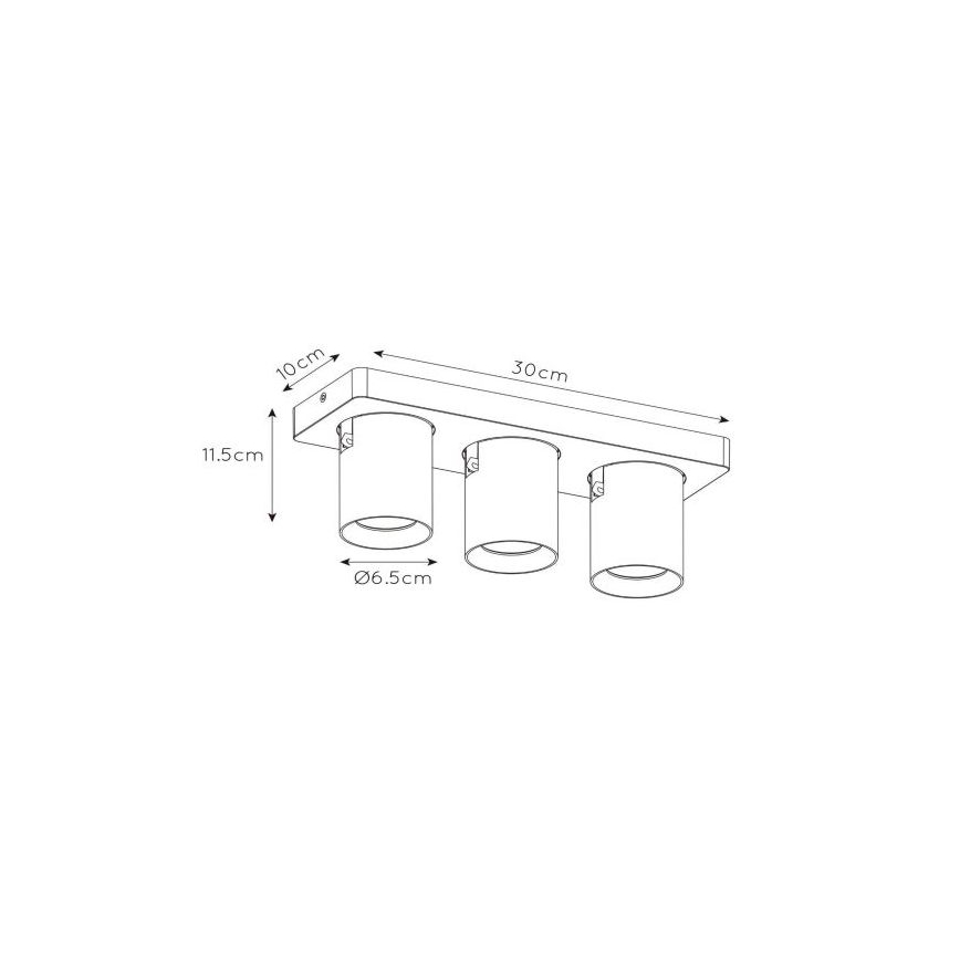 Lucide 09929/15/30 - LED Hämardatav kohtvalgusti NIGEL 3xGU10/5W/230V 2200-3000K must CRI 95