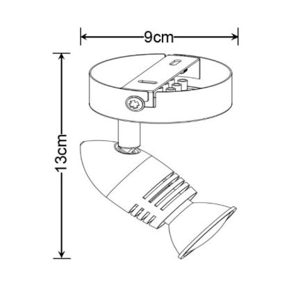 Lucide 13955/05/03 - LED-kohtvalgusti CARO-LED 1xGU10/5W/230V pronks