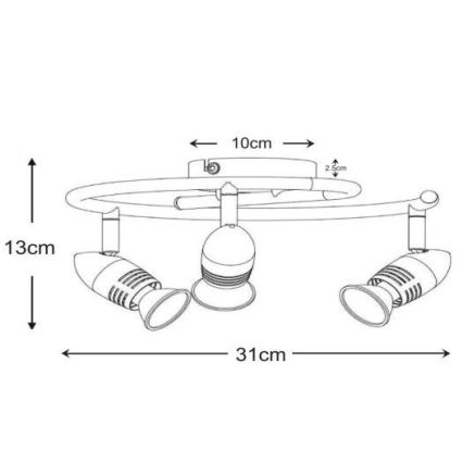 Lucide 13955/14/12 - LED Kohtvalgusti CARO-LED 3xGU10/5W/230V matt kroom