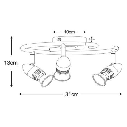 Lucide 13955/14/31 - LED-kohtvalgusti CARO-LED 3xGU10/5W/230V valge