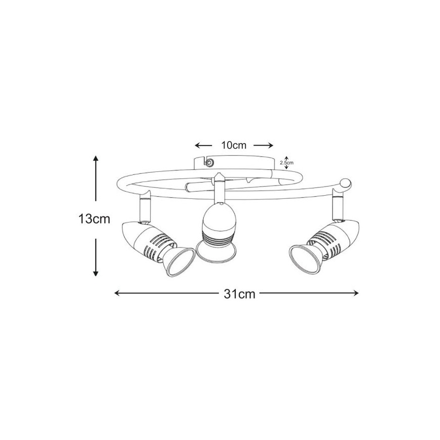 Lucide 13955/14/31 - LED-kohtvalgusti CARO-LED 3xGU10/5W/230V valge