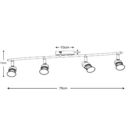 Lucide 13955/20/12 - LED Kohtvalgusti CARO-LED 4xGU10/5W/230V matt kroom