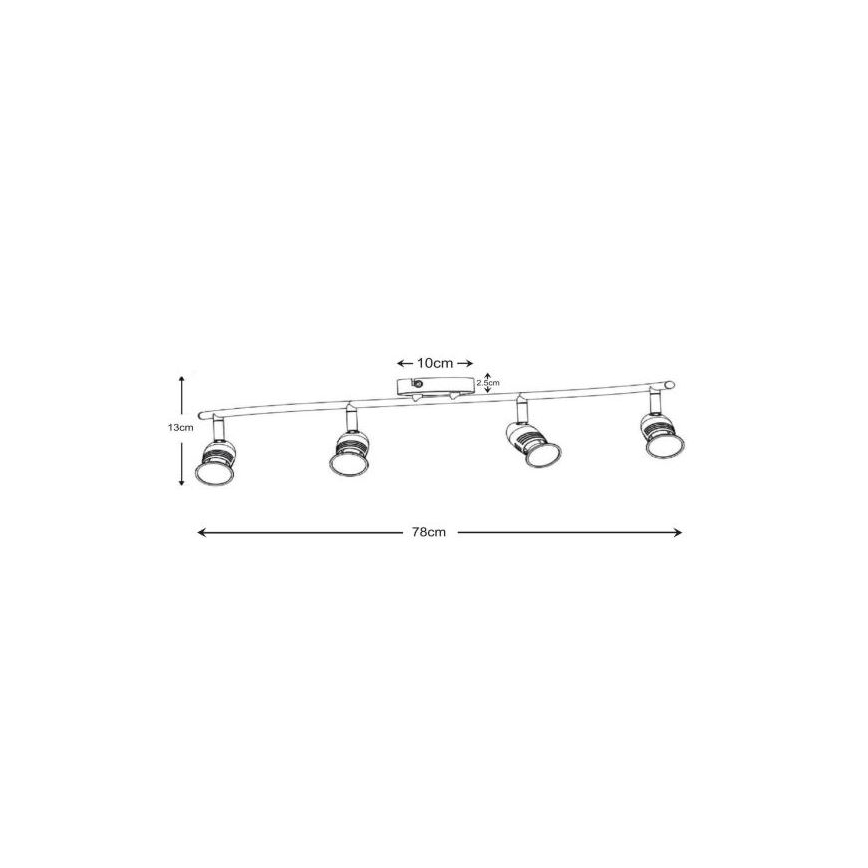 Lucide 13955/20/12 - LED Kohtvalgusti CARO-LED 4xGU10/5W/230V matt kroom