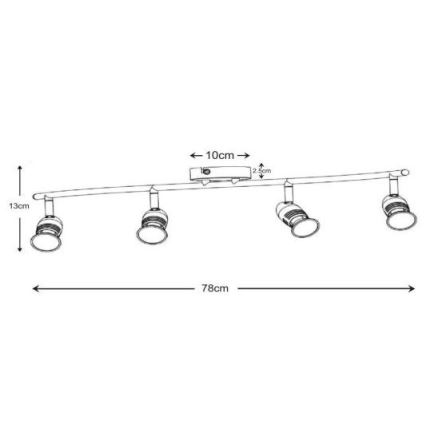 Lucide 13955/20/31 - LED Kohtvalgusti CARO-LED 4xGU10/5W/230V valge