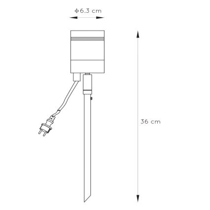 Lucide 14868/05/30 - LED-lamp õue ARNE-LED 1xGU10/5W/230V must