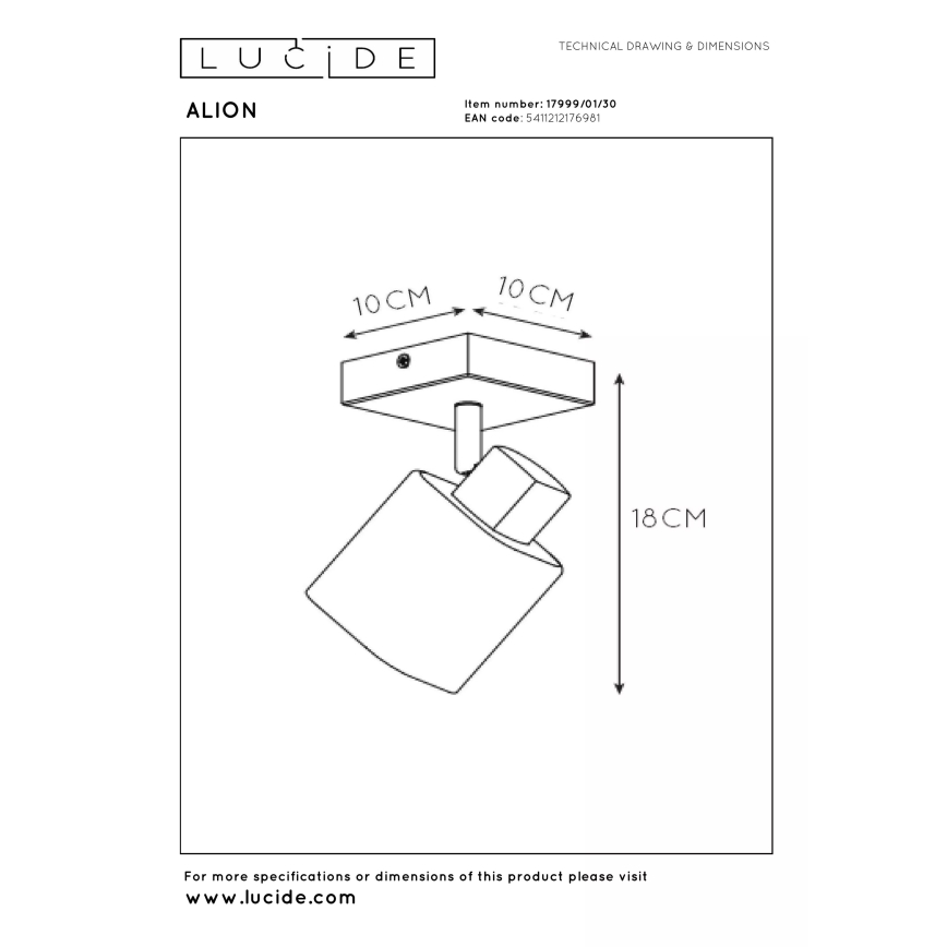 Lucide 17999/01/30 - ALION suunatav valgusti 1xE14/25W/230V
