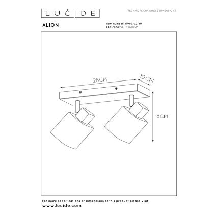 Lucide 17999/02/30 - Suunatav laevalgusti ALION 2xE14/25W/230V