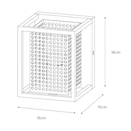 Lucide 21222/01/30 - Seinavalgusti SANSA 1xE27/40W/230V