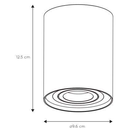 Lucide 22952/01/02 - Kohtvalgusti TUBE 1xGU10/50W/230V kuldne