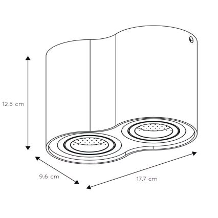 Lucide 22952/02/31 - Kohtvalgusti TUBE 2xGU10/50W/230V valge