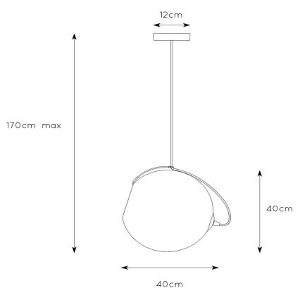 Lucide 25405/40/65 - Lühter JAZZLYNN 1xE27/60W/230V d. 40 cm