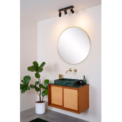 Lucide 26958/15/30 - LED Hämardatav vannituba Kohtvalgusti LENNERT 3xGU10/5W/230V IP44 must