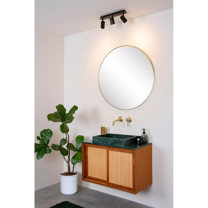 Lucide 26958/15/30 - LED Hämardatav vannituba Kohtvalgusti LENNERT 3xGU10/5W/230V IP44 must