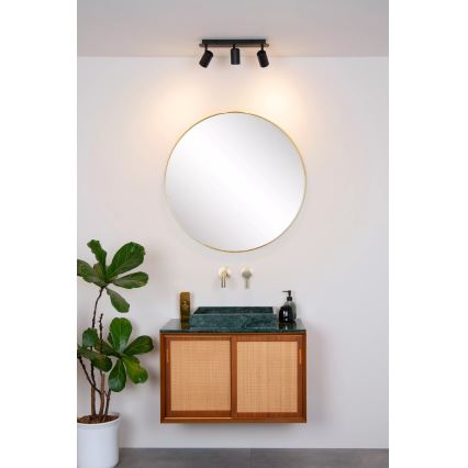 Lucide 26958/15/30 - LED Hämardatav vannituba Kohtvalgusti LENNERT 3xGU10/5W/230V IP44 must