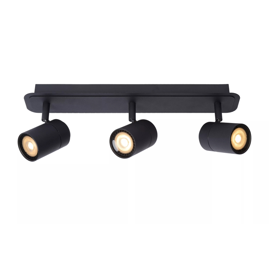 Lucide 26958/15/30 - LED Hämardatav vannituba Kohtvalgusti LENNERT 3xGU10/5W/230V IP44 must