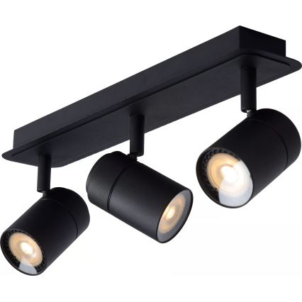Lucide 26958/15/30 - LED Hämardatav vannituba Kohtvalgusti LENNERT 3xGU10/5W/230V IP44 must