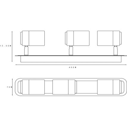 Lucide 26958/15/30 - LED Hämardatav vannituba Kohtvalgusti LENNERT 3xGU10/5W/230V IP44 must