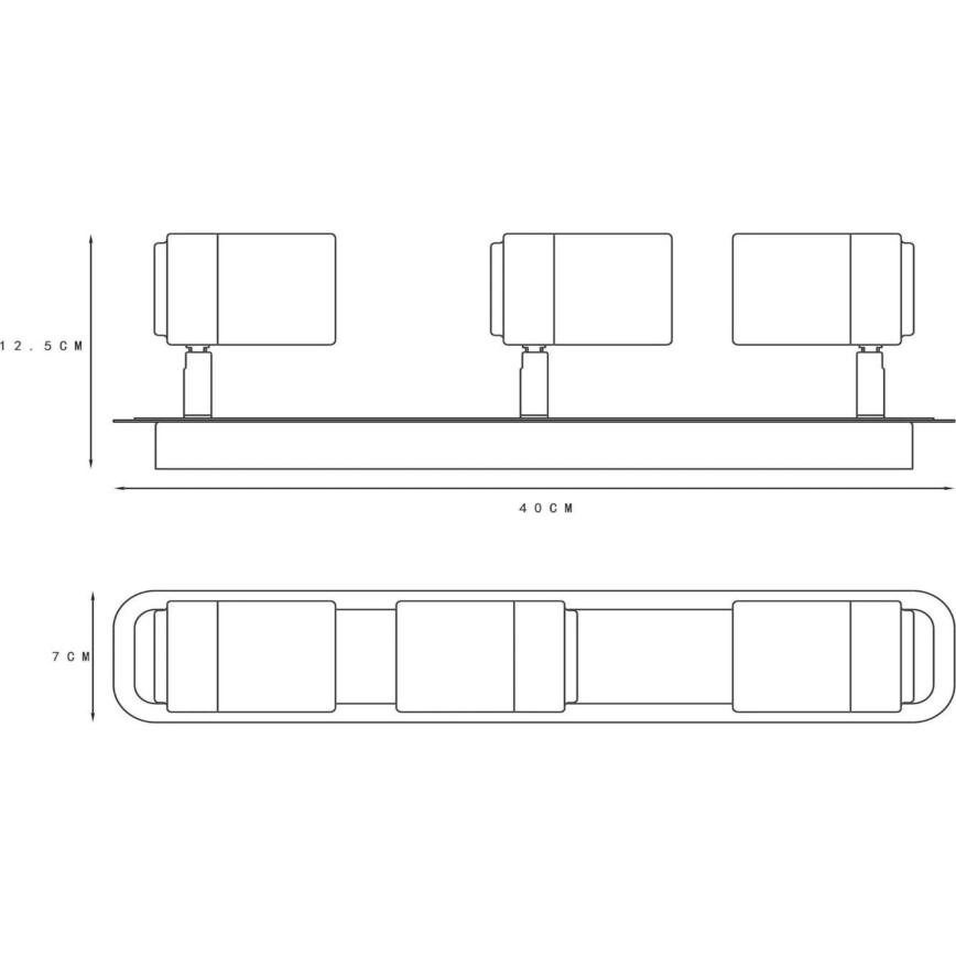Lucide 26958/15/30 - LED Hämardatav vannituba Kohtvalgusti LENNERT 3xGU10/5W/230V IP44 must