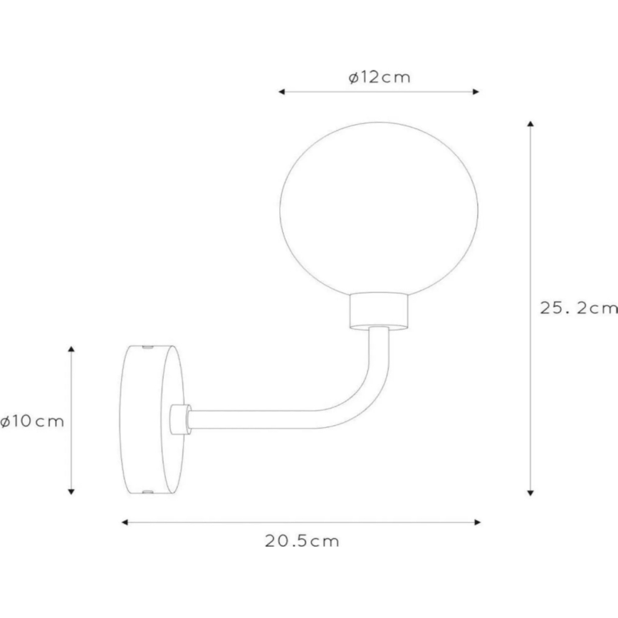 Lucide 30265/01/30 - Seinavalgusti vannituppa BEREND 1xG9/33W/230V IP44 must