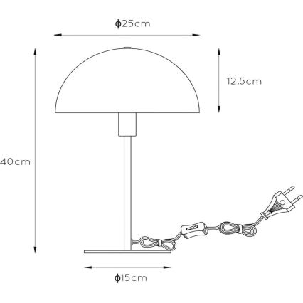Lucide 45596/01/30 - Laualamp SIEMON 1xE14/25W/230V must