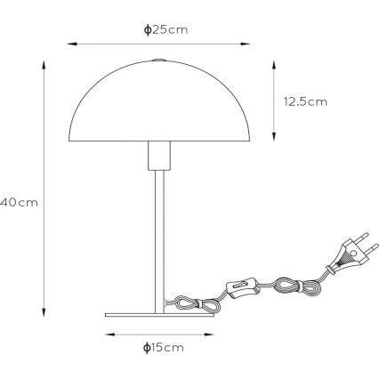 Lucide 45596/01/44 - Laualamp SIEMON 1xE14/25W/230V oranž
