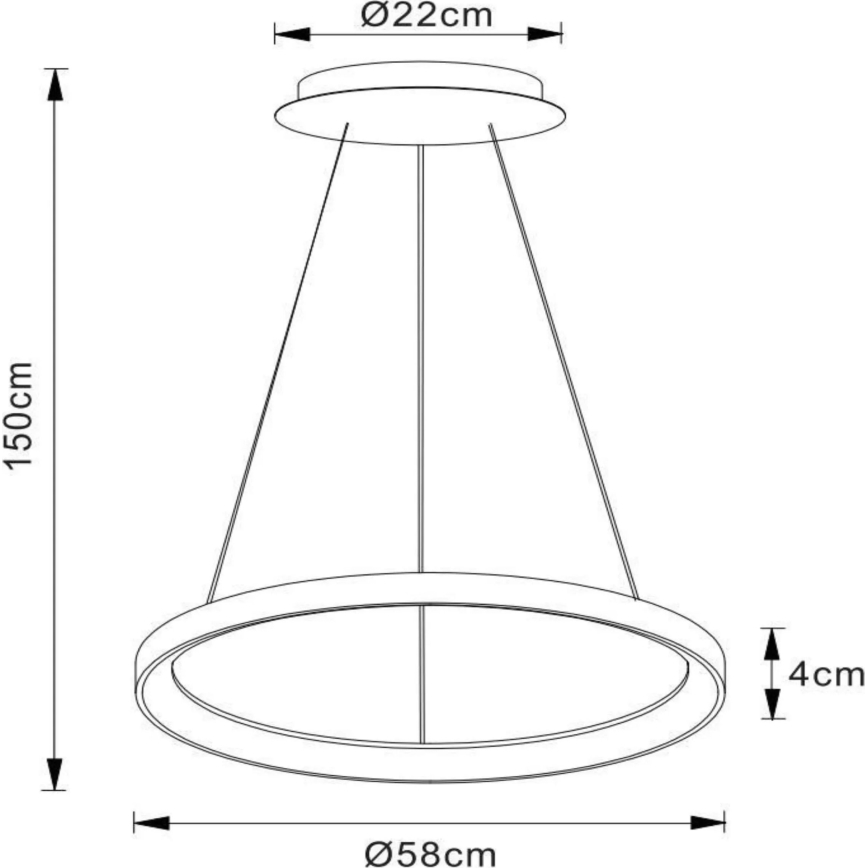 Lucide 46403/48/30 - LED Hämardatav lühter VIDAL LED/48W/230V d. 58 cm must