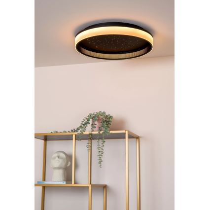 Lucide 71102/40/30 - LED Hämardatav laevalgusti ESTREJA LED/40W/230V 2500-3000K d. 40 cm must + kaugjuhtimispult