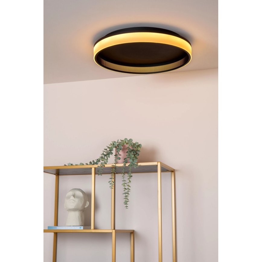 Lucide 71102/40/30 - LED Hämardatav laevalgusti ESTREJA LED/40W/230V 2500-3000K d. 40 cm must + kaugjuhtimispult