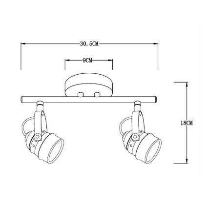 Lucide 77974/10/17 - LED-kohtvalgusti CIGAL 2xGU10/5W/230V vask