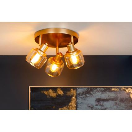 Lucide 77979/13/02 - Kohtvalgusti BJORN 3xE14/40W/230V kuldne