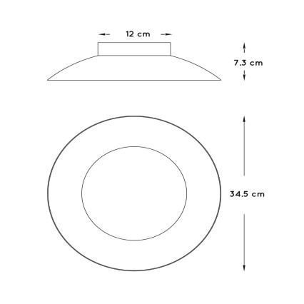 Lucide 79177/12/01 - LED-laevalgusti FOSKAL LED/12W/230V 34.5 cm messing