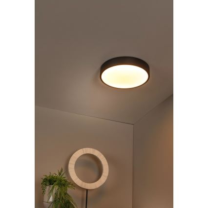 Lucide 79185/30/30 - LED Hämardatav laevalgusti UNAR LED/18W/230V d. 30 cm must