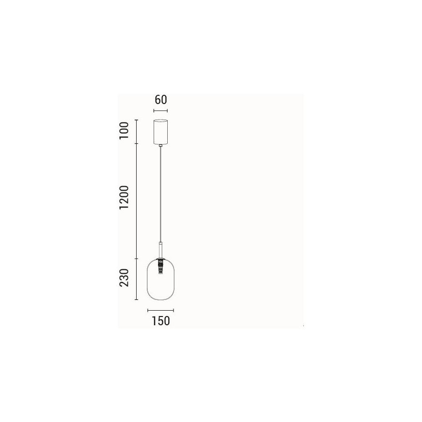Lühter 1xE14/25W/230V läbipaistev d. 15 cm