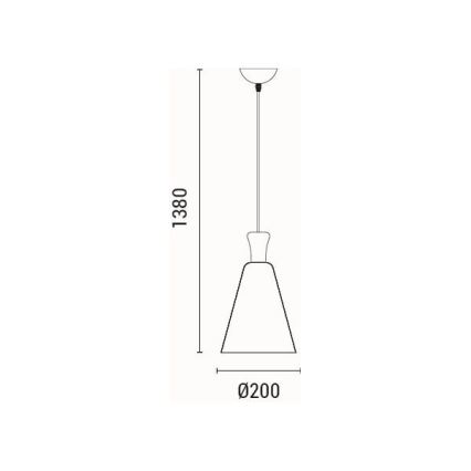 Lühter 1xE27/15W/230V kollane d. 20 cm
