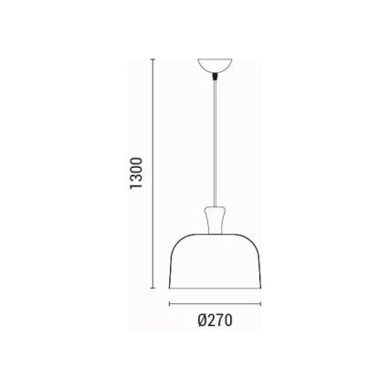 Lühter 1xE27/15W/230V kollane pr. 27 cm